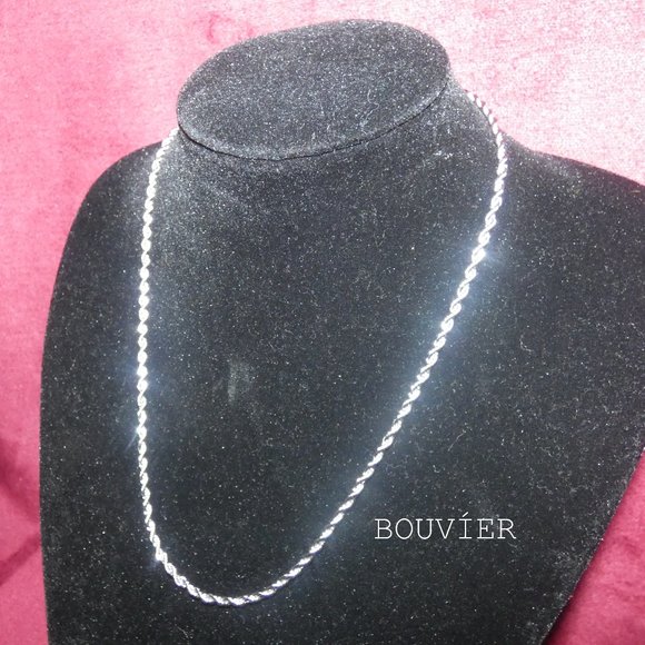 18K Solid White Gold 4mm  Rope Chain - Picture 2 of 4